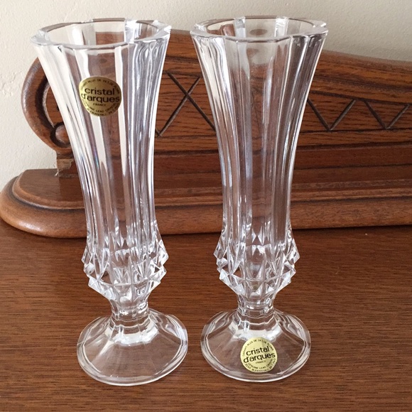 Cristal D Arques Accents Pair Of Lead Crystal Bud Vases France Poshmark Cristal D Arques Accents Pair Of Lead Crystal Bud Vases France Poshmark